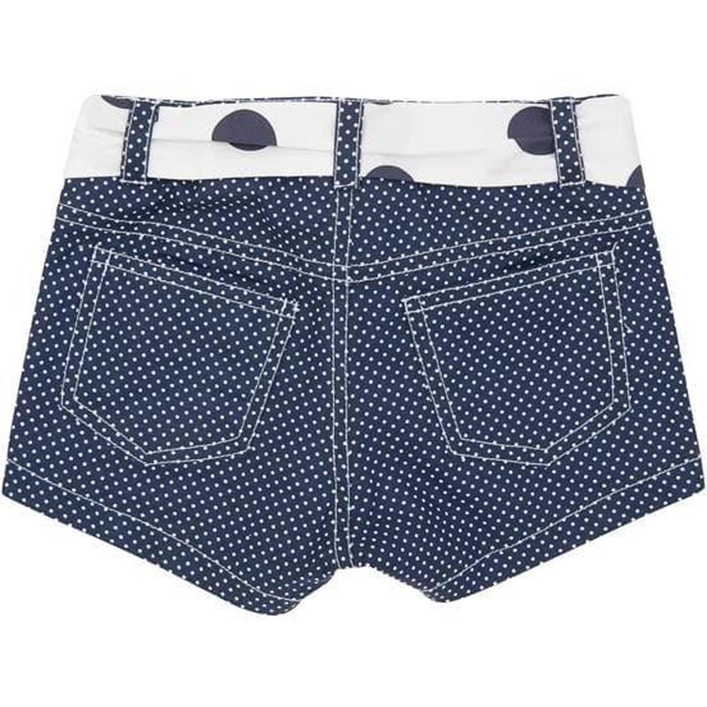 Balloon Chic Girls Navy Polka Dot Shorts