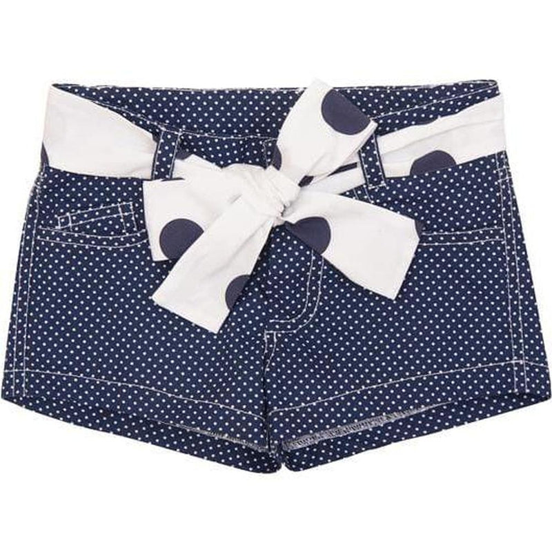 Balloon Chic Girls Navy Polka Dot Shorts