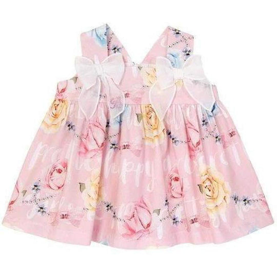 Girls Pink Flower Dress Set