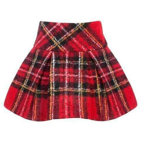 Balloon Chic Girls Red Tartan Skirt