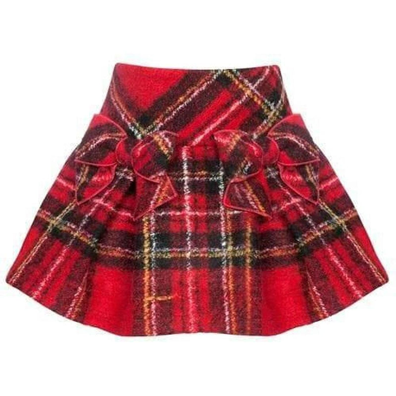 Balloon Chic Girls Red Tartan Skirt