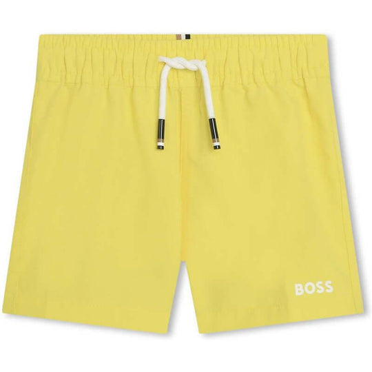 Baby Boys Yellow Logo Swim Shorts