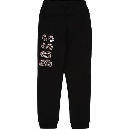 BOSS Boys Black Logo Jogging Bottoms