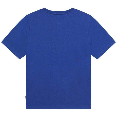 BOSS Boys Blue Logo Short Sleeve T-shirt