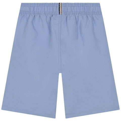 BOSS Boys Blue Logo Swim Shorts