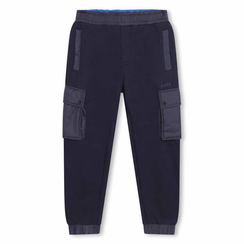 BOSS Boys Navy Jogging Bottoms