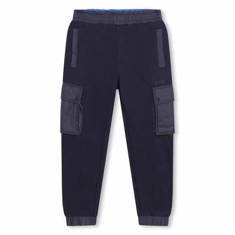 BOSS Boys Navy Jogging Bottoms