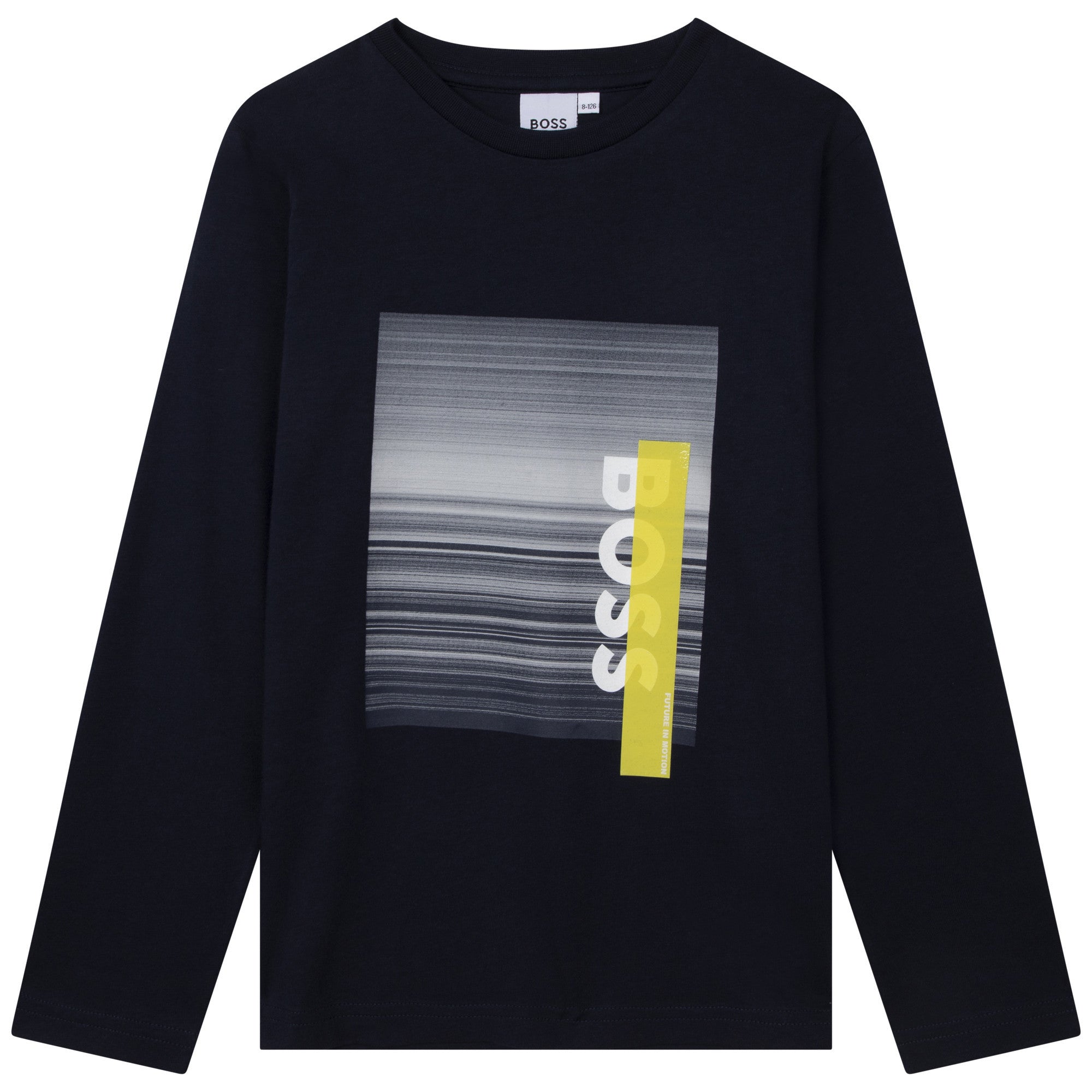 BOSS Boys Navy Long Sleeve T-Shirt