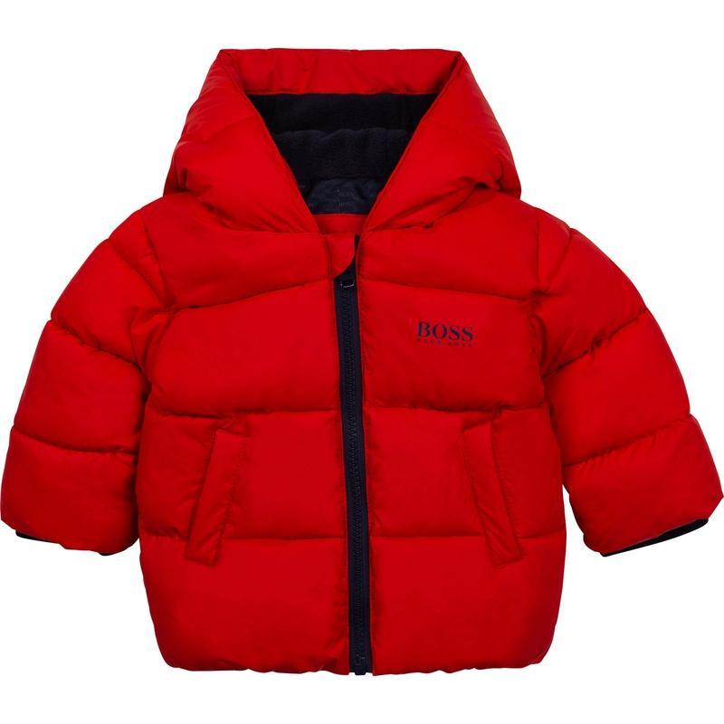 BOSS Boys Red Puffer Jacket