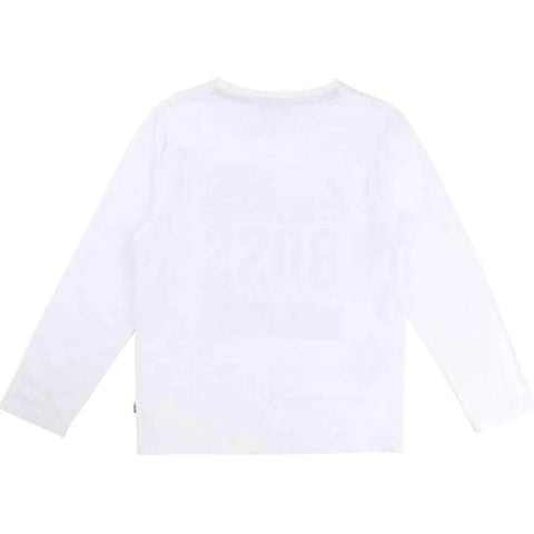 BOSS Boys White Long Sleeve T-shirt