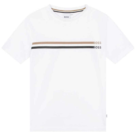 Boys White Short Sleeve T-shirt