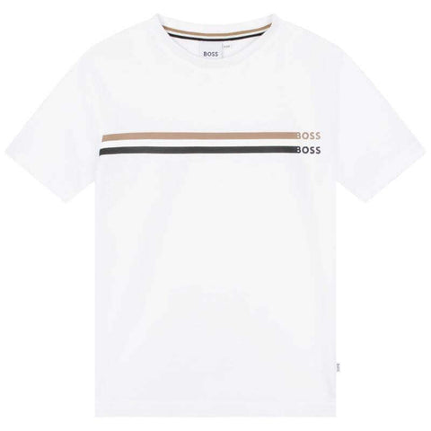 BOSS Boys White Short Sleeve T-shirt