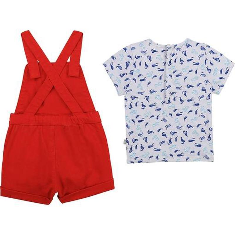 Carrement Beau Boys Red Dungarees & T-shirt Set