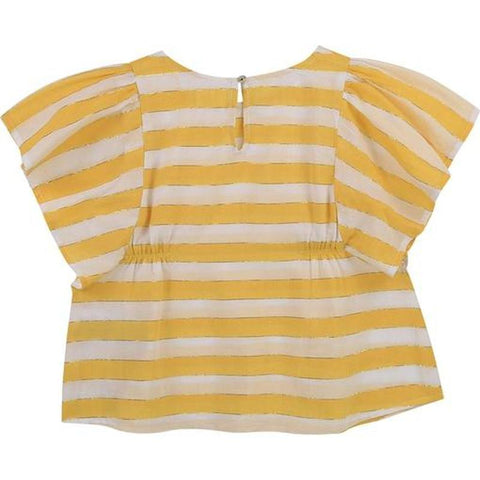 Carrement Beau Girls Yellow Stripe Blouse