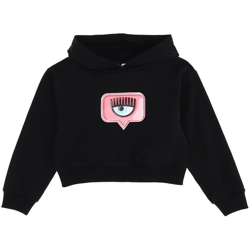 Chiara Ferragni Kids Girls Black 'Eye' Hoodie