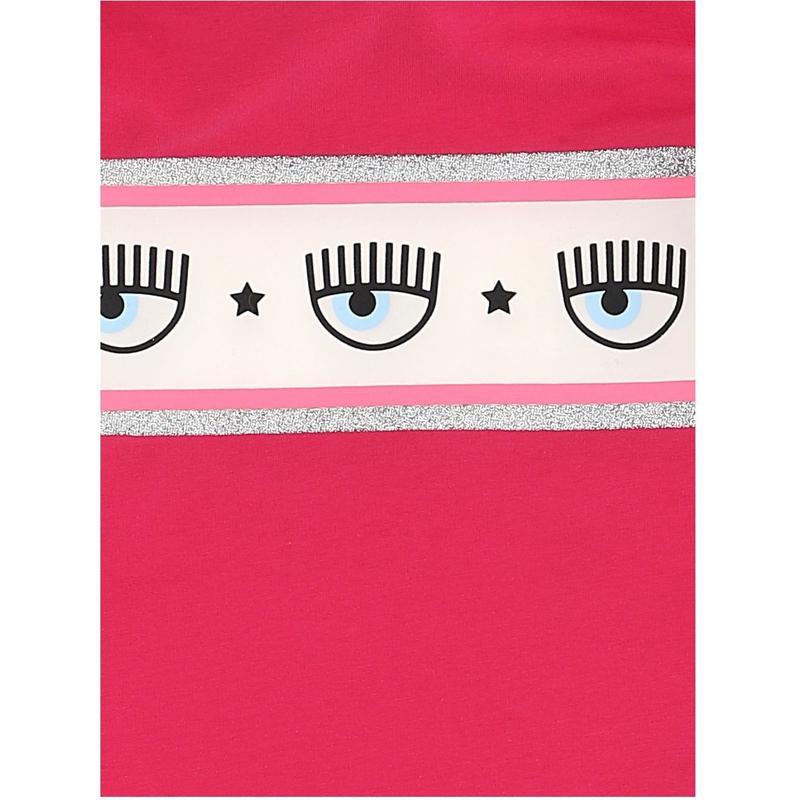 Chiara Ferragni Kids Girls Fuchsia Eyes Dress