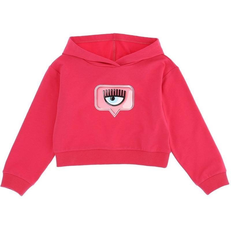 Chiara Ferragni Kids Girls Fuchsia Pink 'Eye' Hoodie