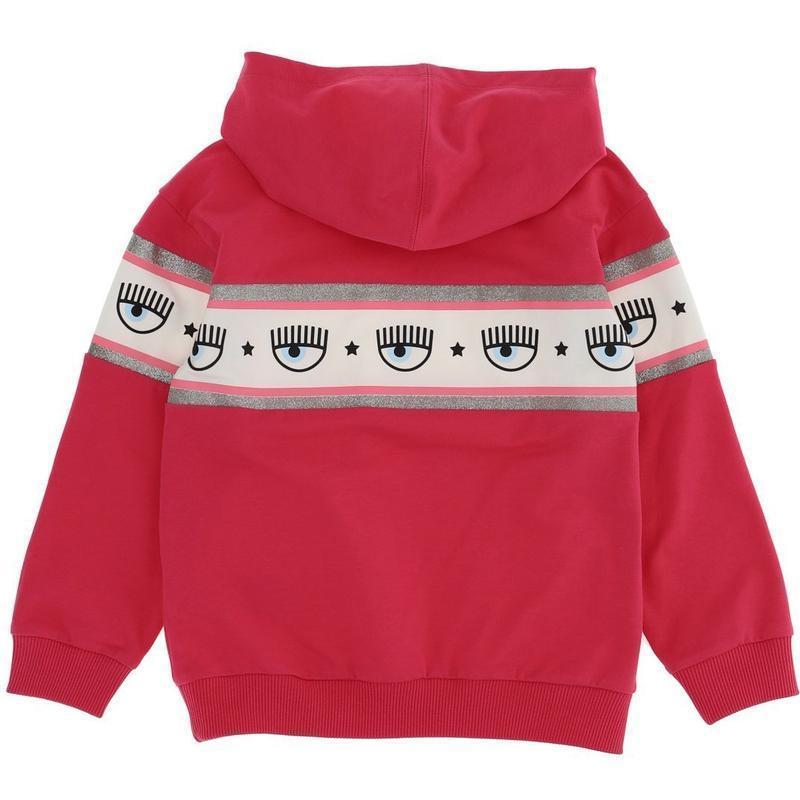 Chiara Ferragni Kids Girls Fuchsia Pink Eyes Hoodie