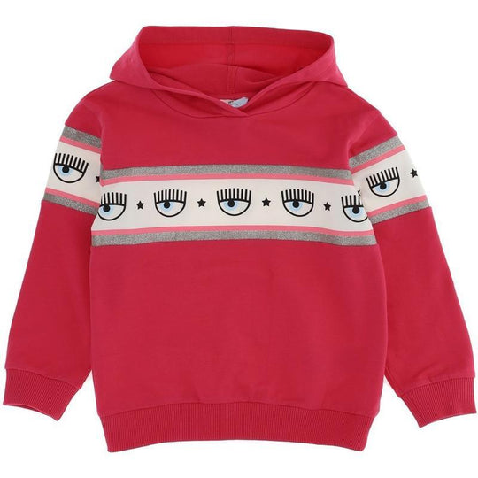 Girls Fuchsia Pink Eyes Hoodie