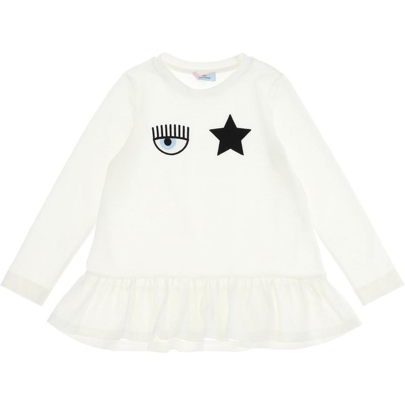 Chiara Ferragni Kids Girls Ivory Eye Star Tunic