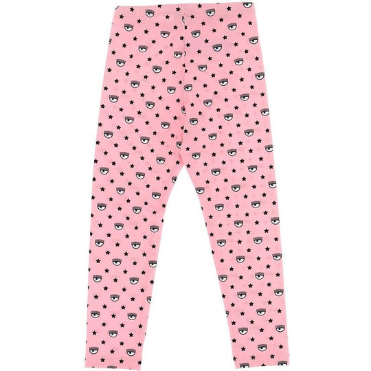 Girls Pink Eyes Leggings