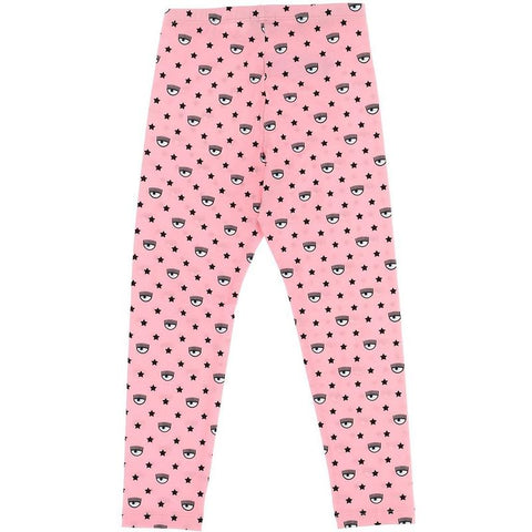 Chiara Ferragni Kids Girls Pink Eyes Leggings