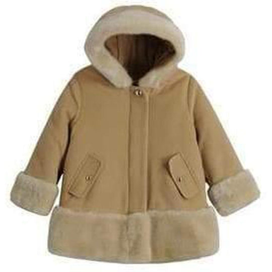 Girls Beige Wool Coat