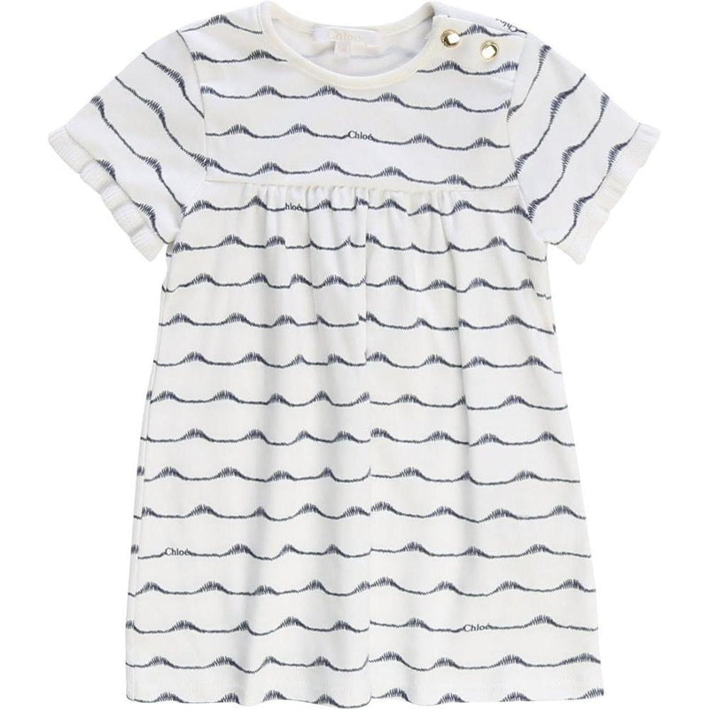 Chloe Girls Ivory & Navy Dress