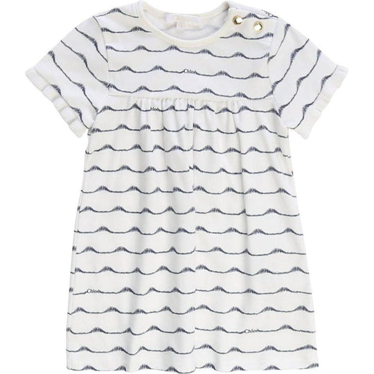 Girls Ivory & Navy Dress