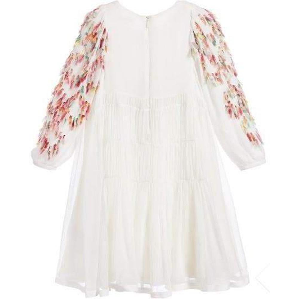 Chloe Girls Ivory Silk Dress