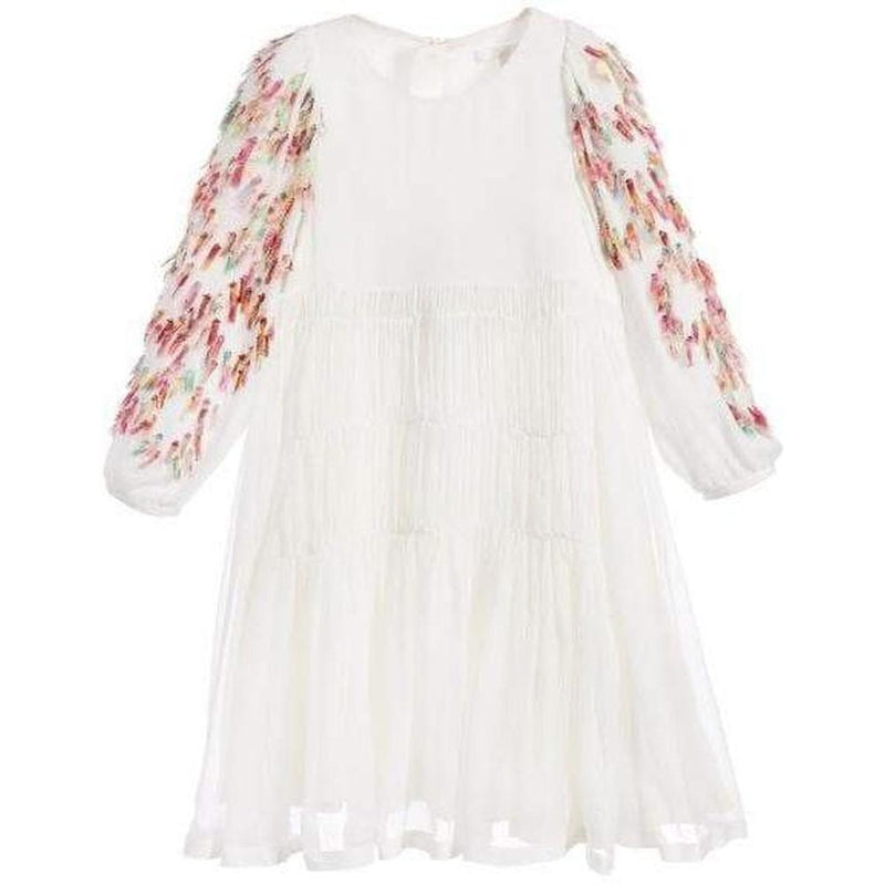 Chloe Girls Ivory Silk Dress