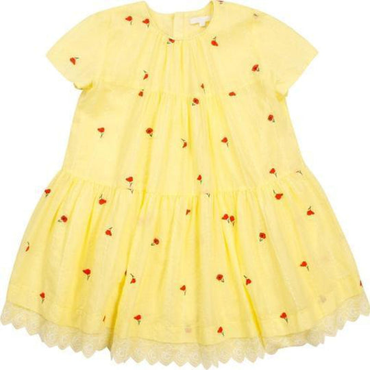 Girls Lemon Poppy Tier Dress
