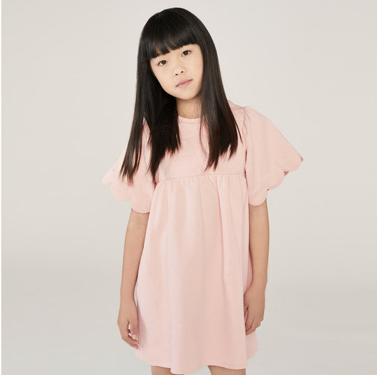Girls Pink Scallop Dress