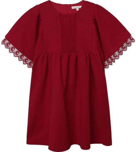 Girls Red Short Sleeved Jersey Dress