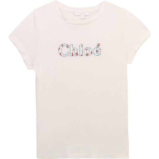 Girls White Logo T-shirt