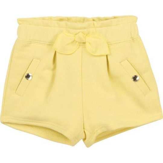 Girls Yellow Bow Shorts