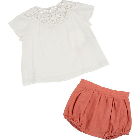 Chloe Ivory Blouse & Shorts