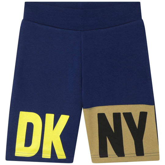 Boys Blue Cotton Logo Shorts