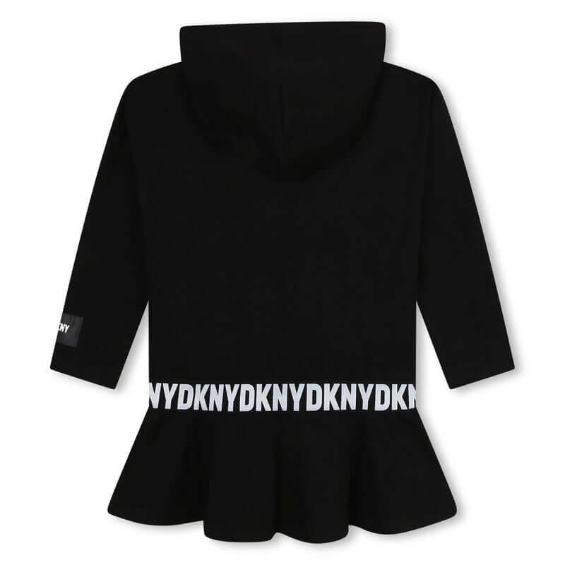 DKNY Girls Black Hooded Dress