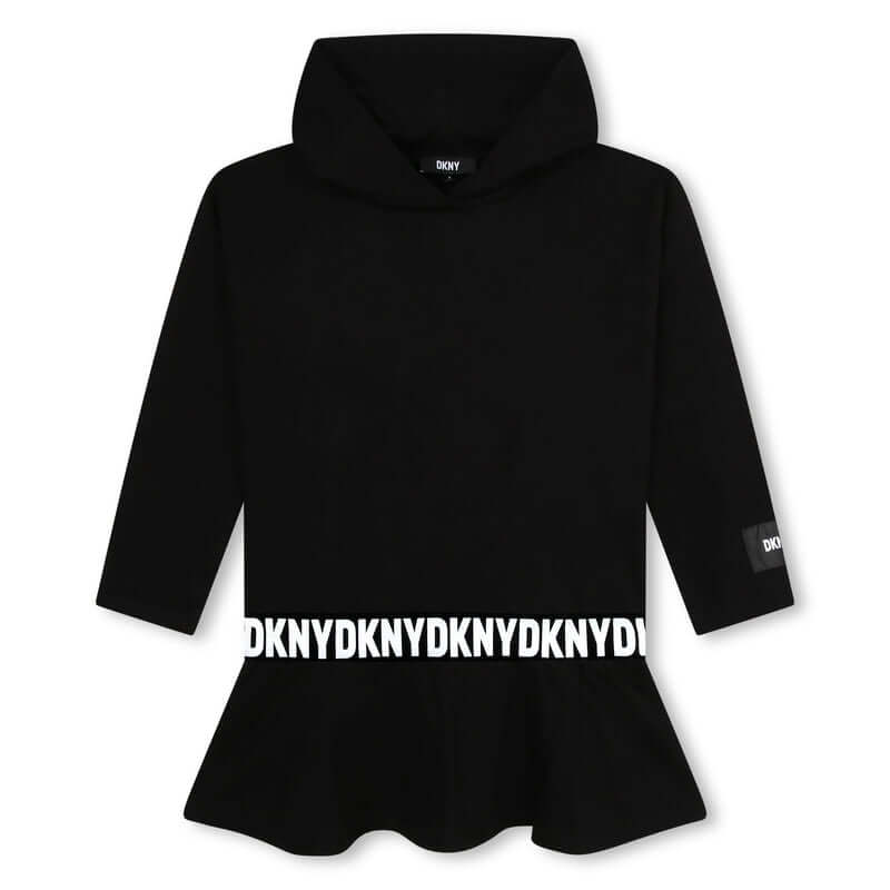 DKNY Girls Black Hooded Dress