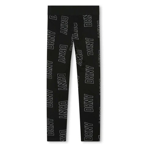 DKNY Girls Black Logo Leggings