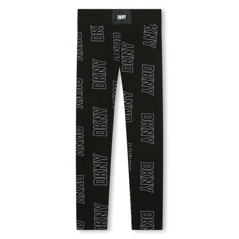 DKNY Girls Black Logo Leggings