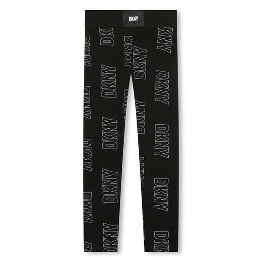 Girls Black Logo Leggings
