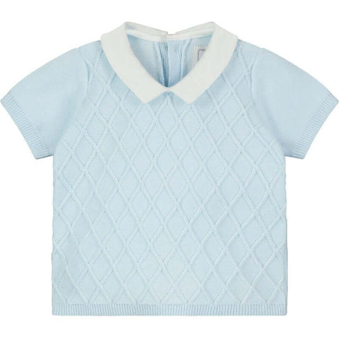 Emile Et Rose Boys Blue Cotton Diamond Short Set