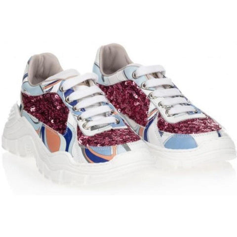 Emilio Pucci Girls Glitter Trainers