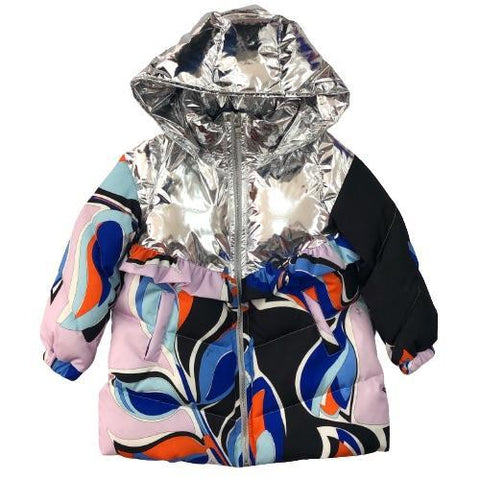 Emilio Pucci Girls Purple & Black Down Jacket