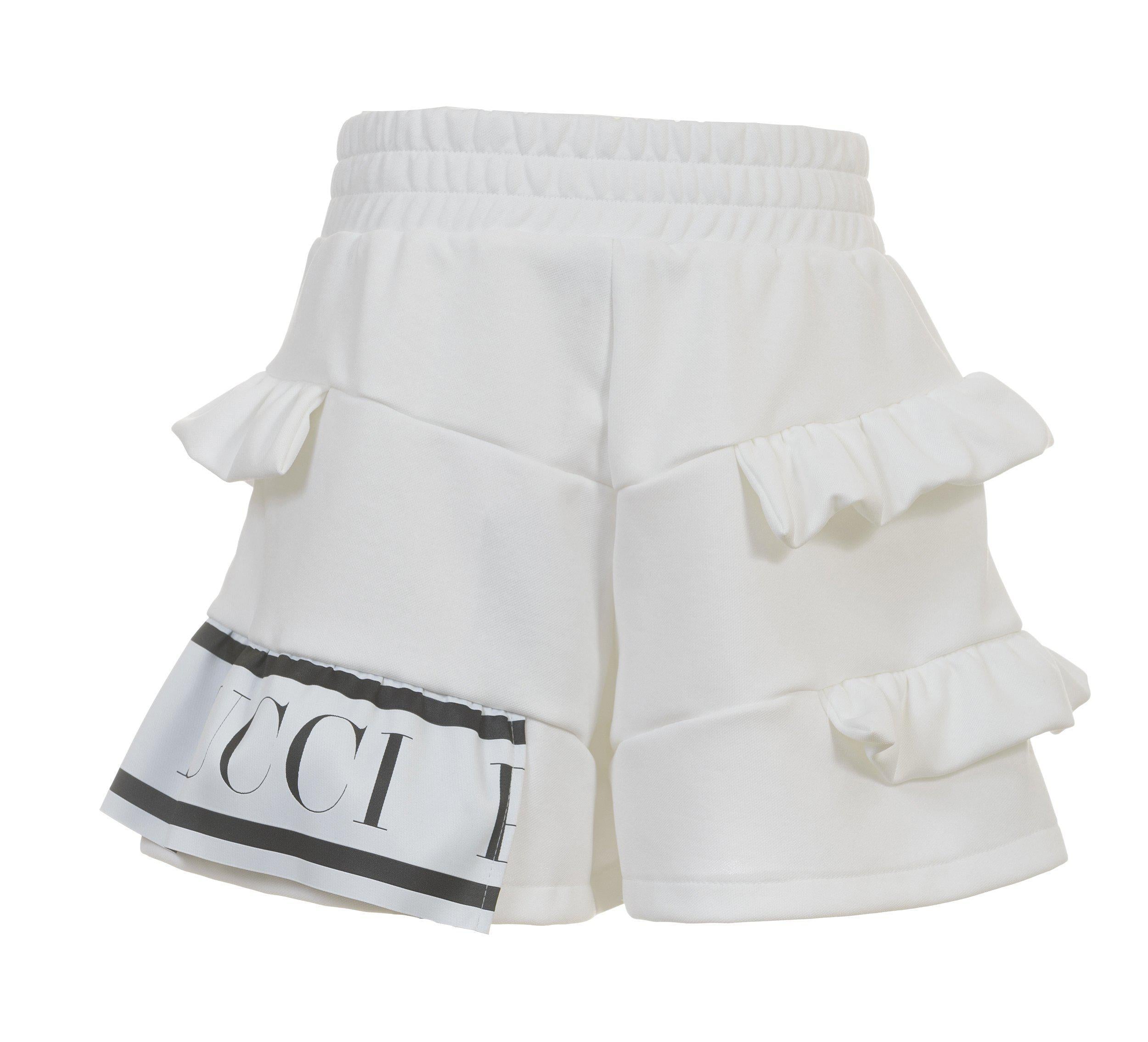 Emilio Pucci Girls White Ruffle Shorts