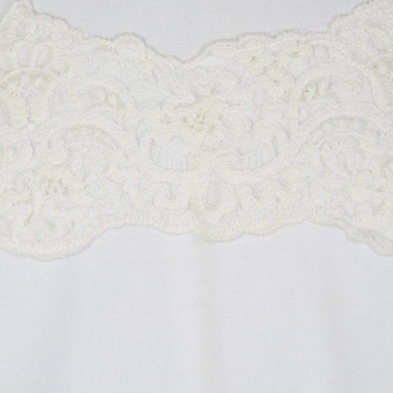 Ermanno Scervino Ermanno Scervino Cream T-Shirt with Lace Detail