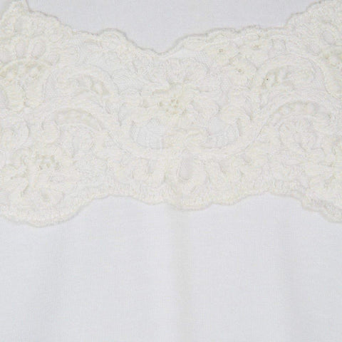 Ermanno Scervino Ermanno Scervino Cream T-Shirt with Lace Detail