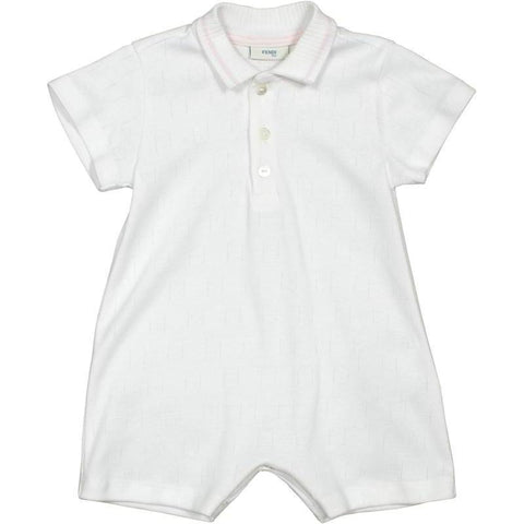 Fendi Baby White Collared Romper